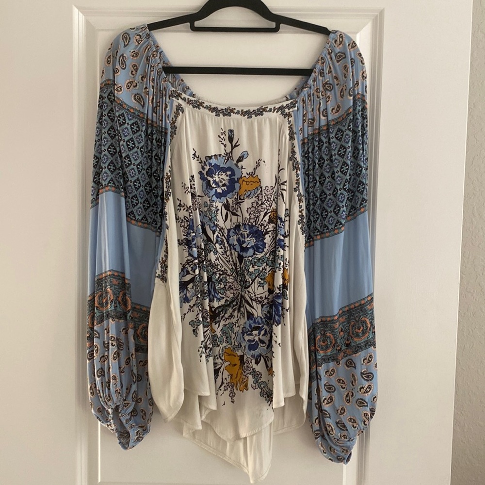 FREE PEOPLE scarf handkerchief sleeved top